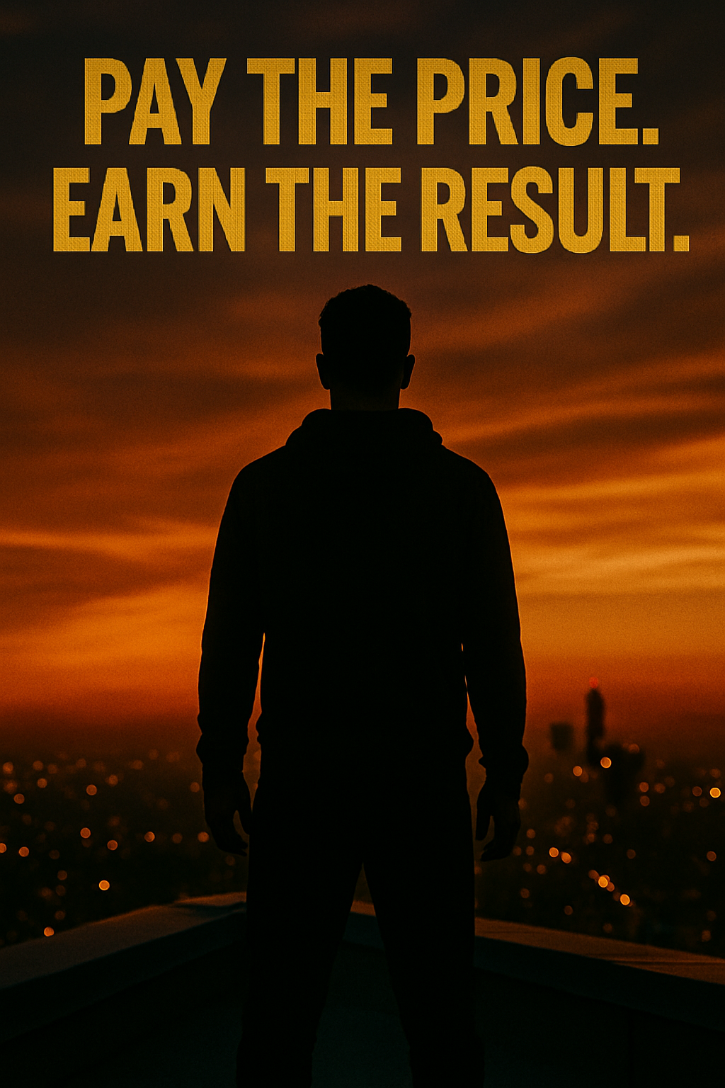 Success mindset motivational streetwear image about sacrifice, smart work, discipline and paying the price