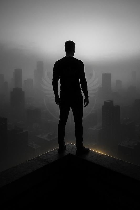 Psychology of staying defiant rooftop image representing resilience, identity, focus and the Defiant Ones mindset