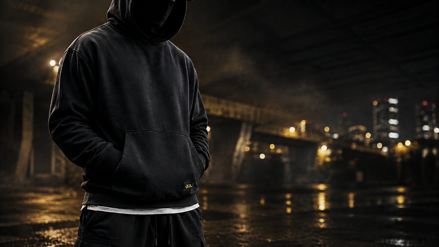 Brighter premium black hoodie streetwear collection hero for Defiant Ones