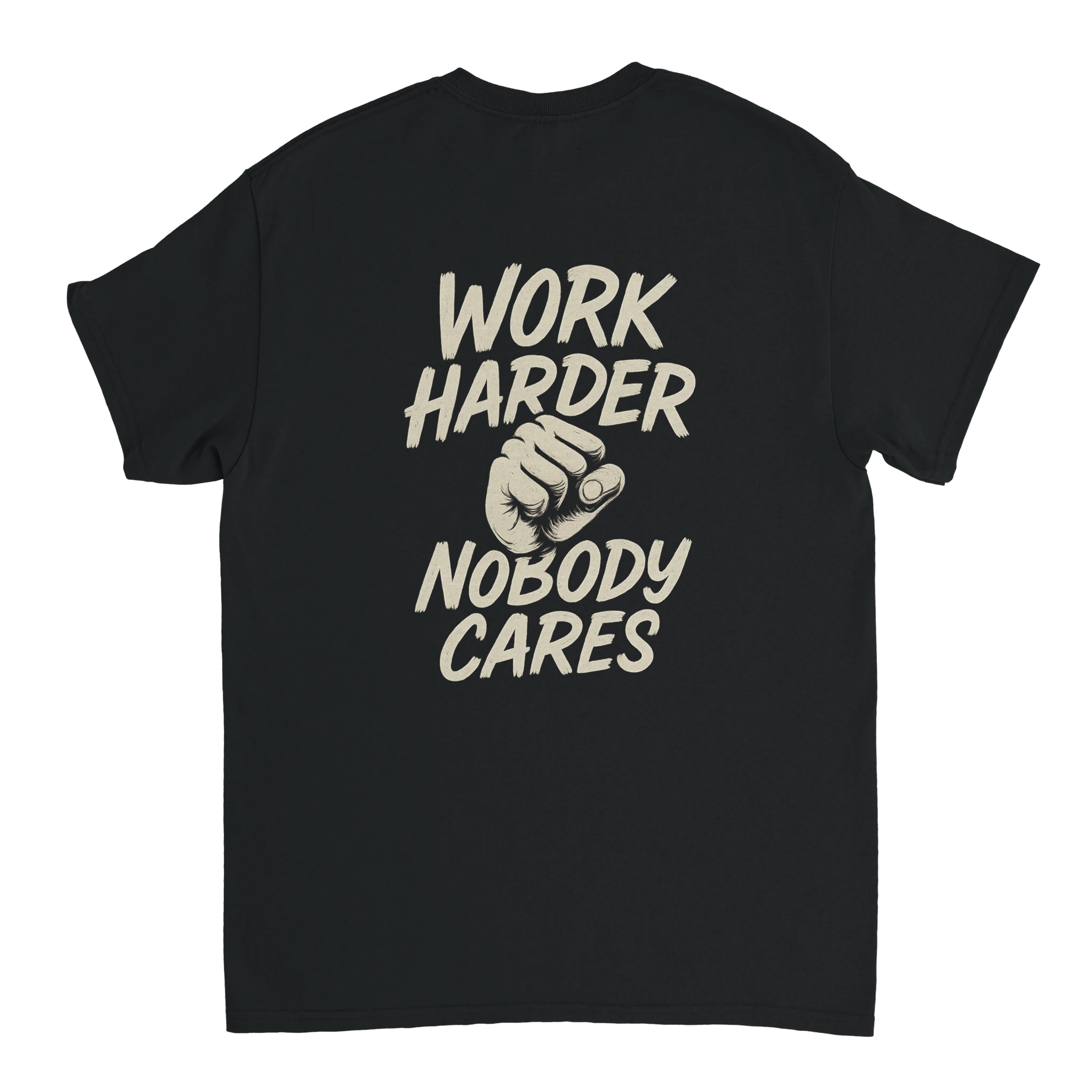 'WORK HARDER NO CARES' | Defiant Ones Huslte Culture T-Shirt - Defiant Ones Clothing Print Material