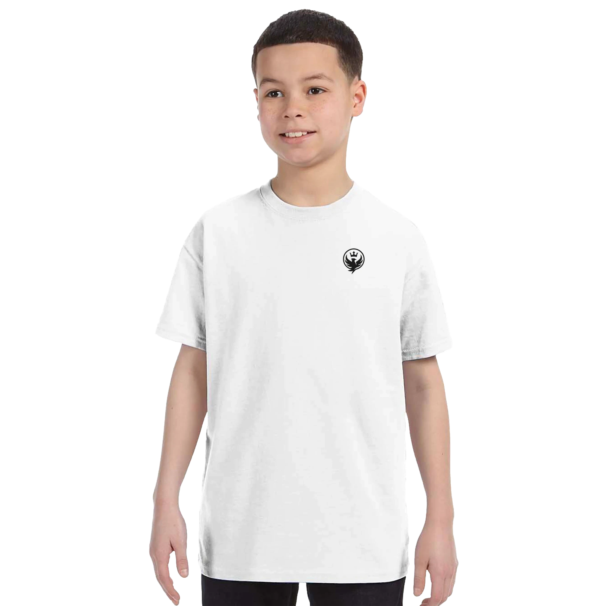 Addicted to the Grind kids tee – front chest logo on child