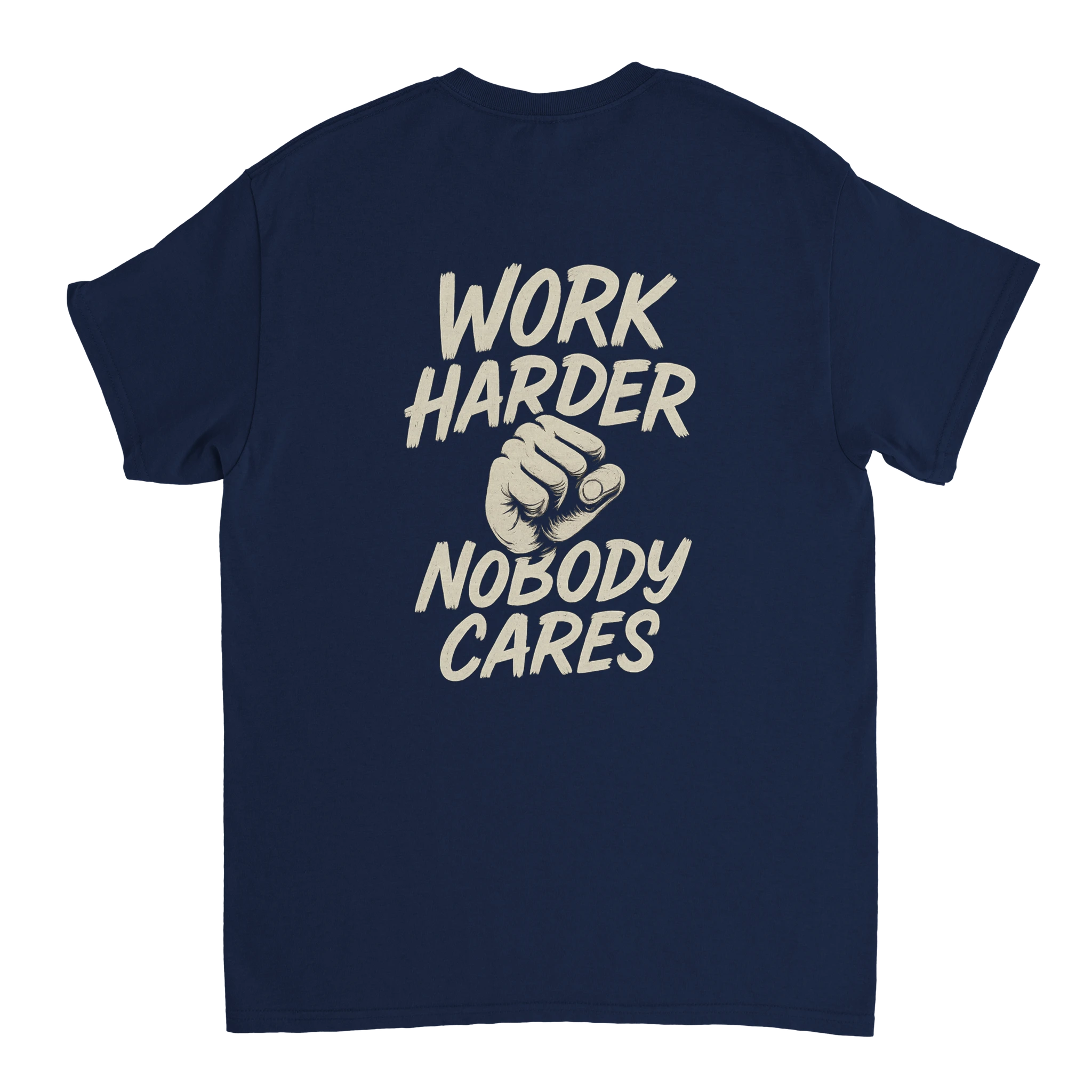 'WORK HARDER NO CARES' | Defiant Ones Huslte Culture T-Shirt - Defiant Ones Clothing Print Material