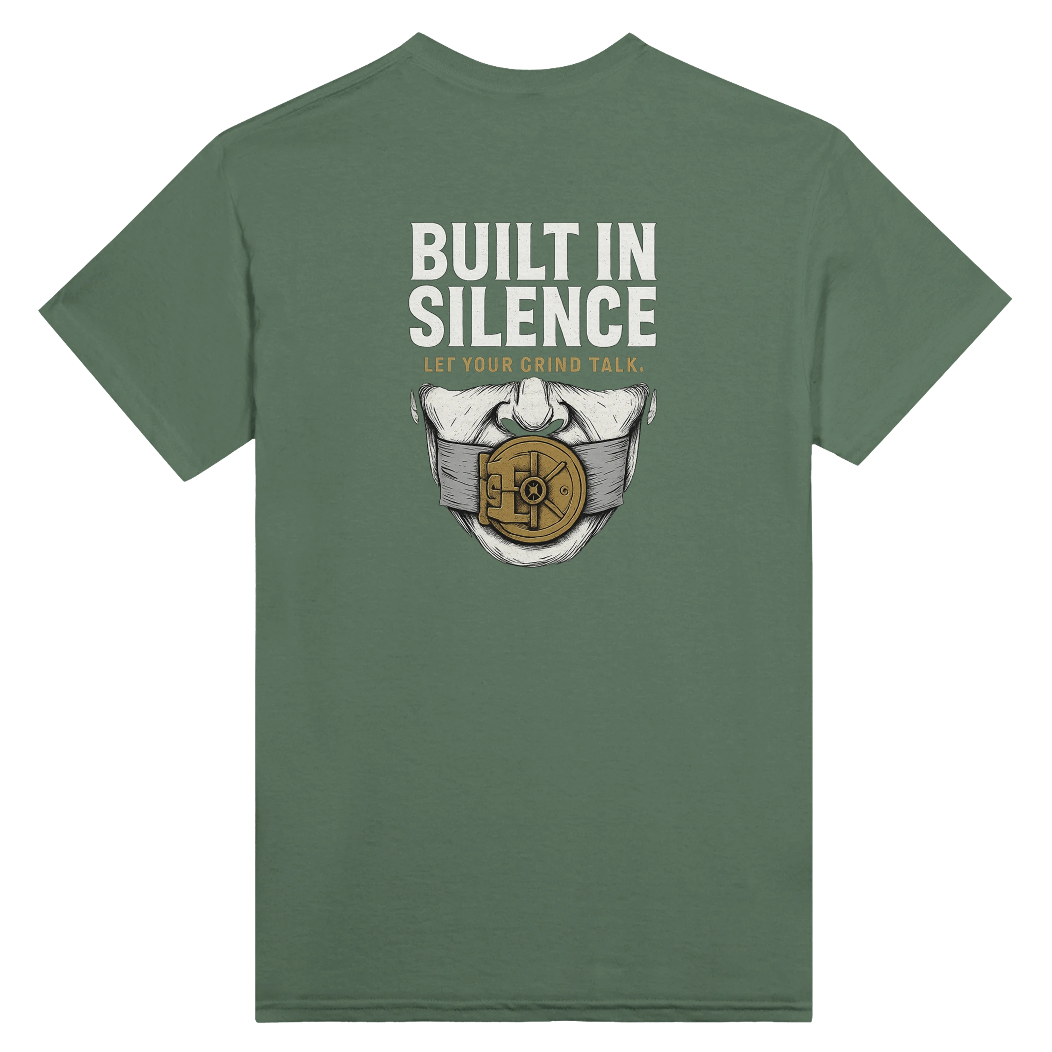 BUILT IN SILENCE | Defiant Ones Heavyweight Graphic Tee for Hustlers - Defiant Ones Clothing Print Material