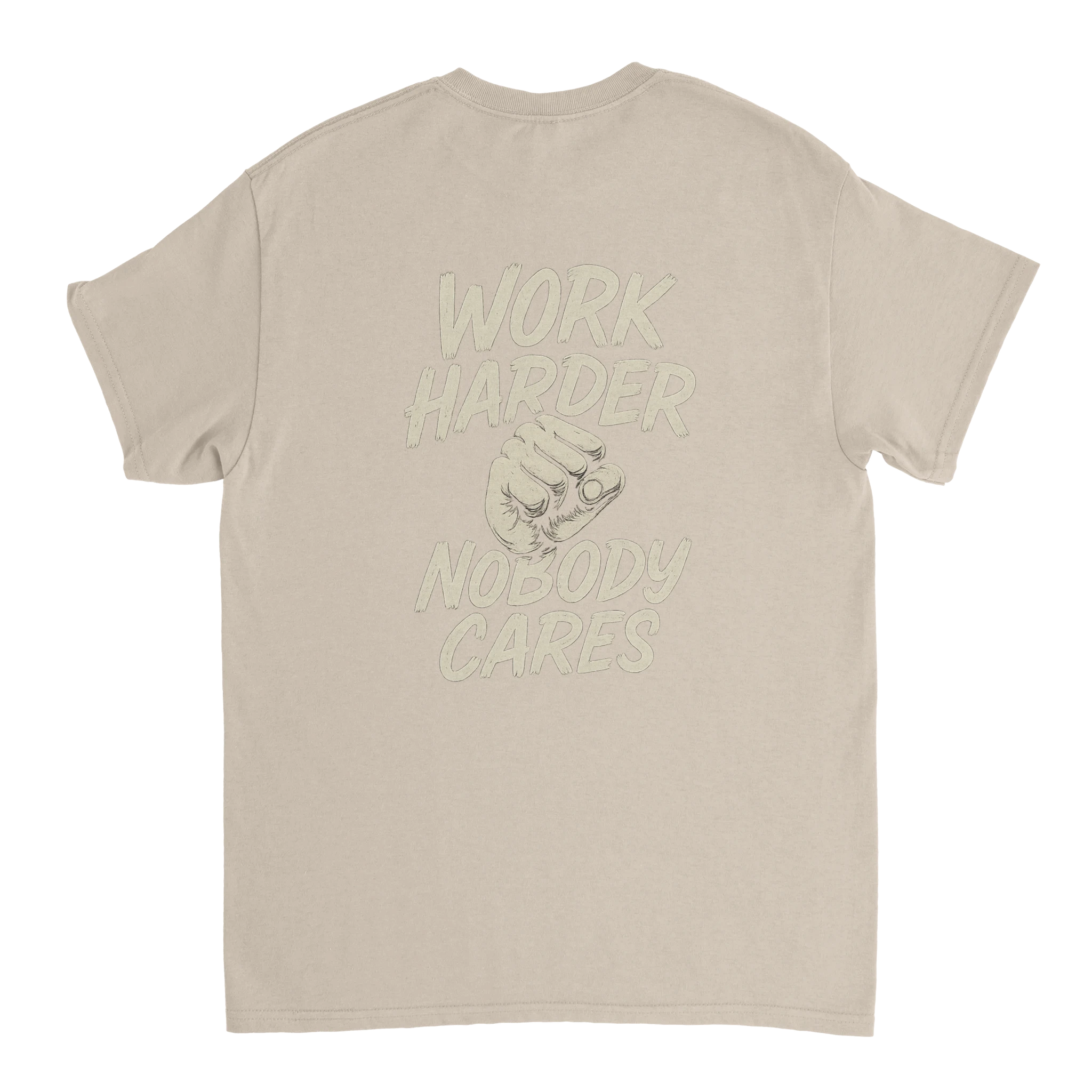 'WORK HARDER NO CARES' | Defiant Ones Huslte Culture T-Shirt - Defiant Ones Clothing Print Material