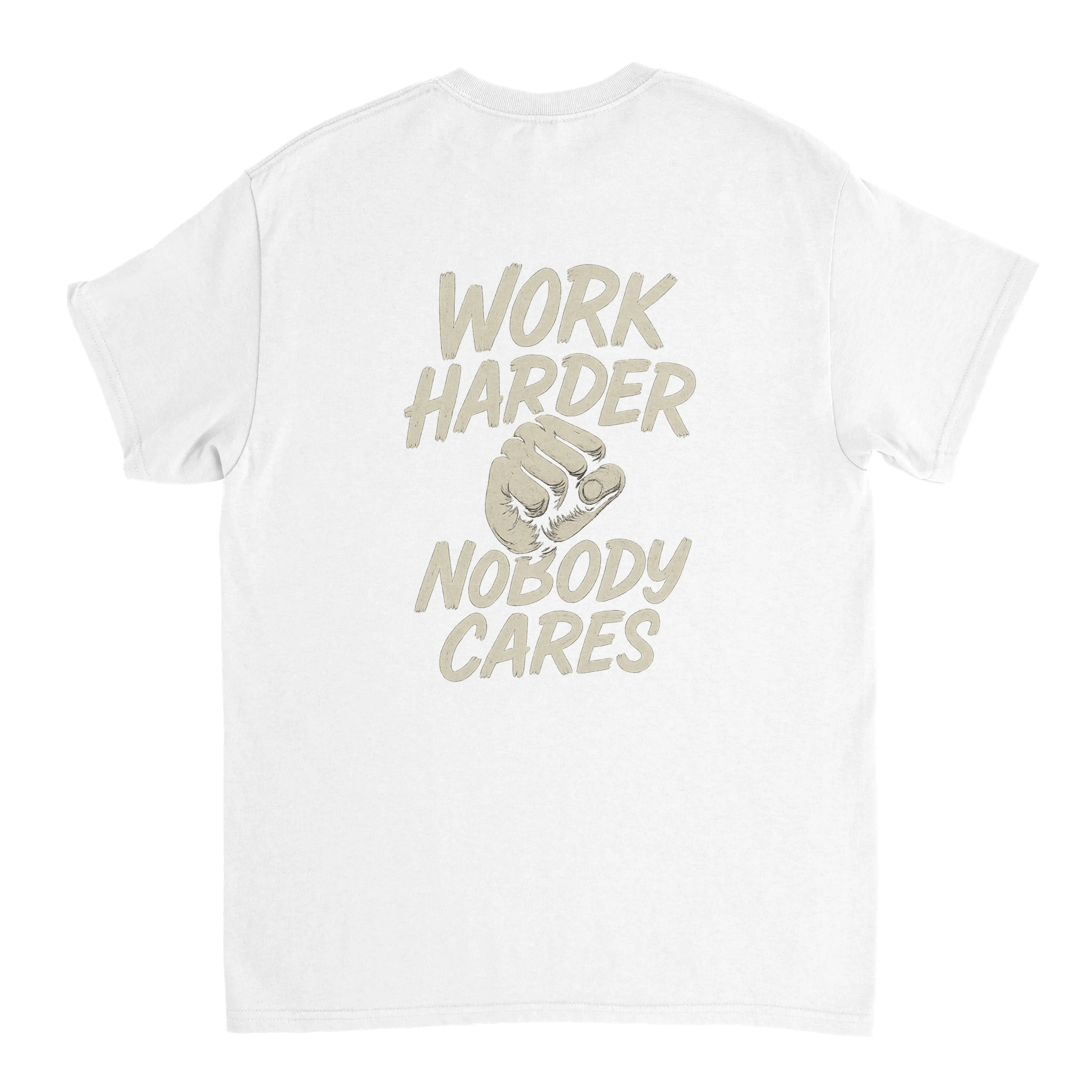 'WORK HARDER NO CARES' | Defiant Ones Huslte Culture T-Shirt - Defiant Ones Clothing Print Material