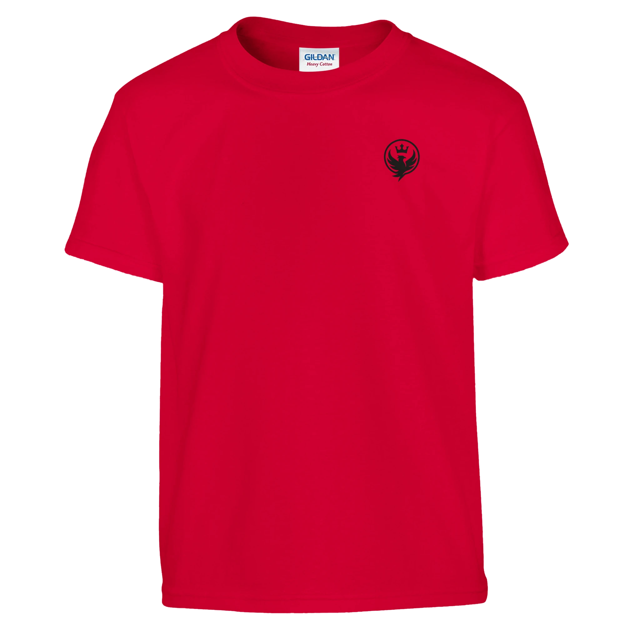 Red Addicted to the Grind kids tee – front chest logo